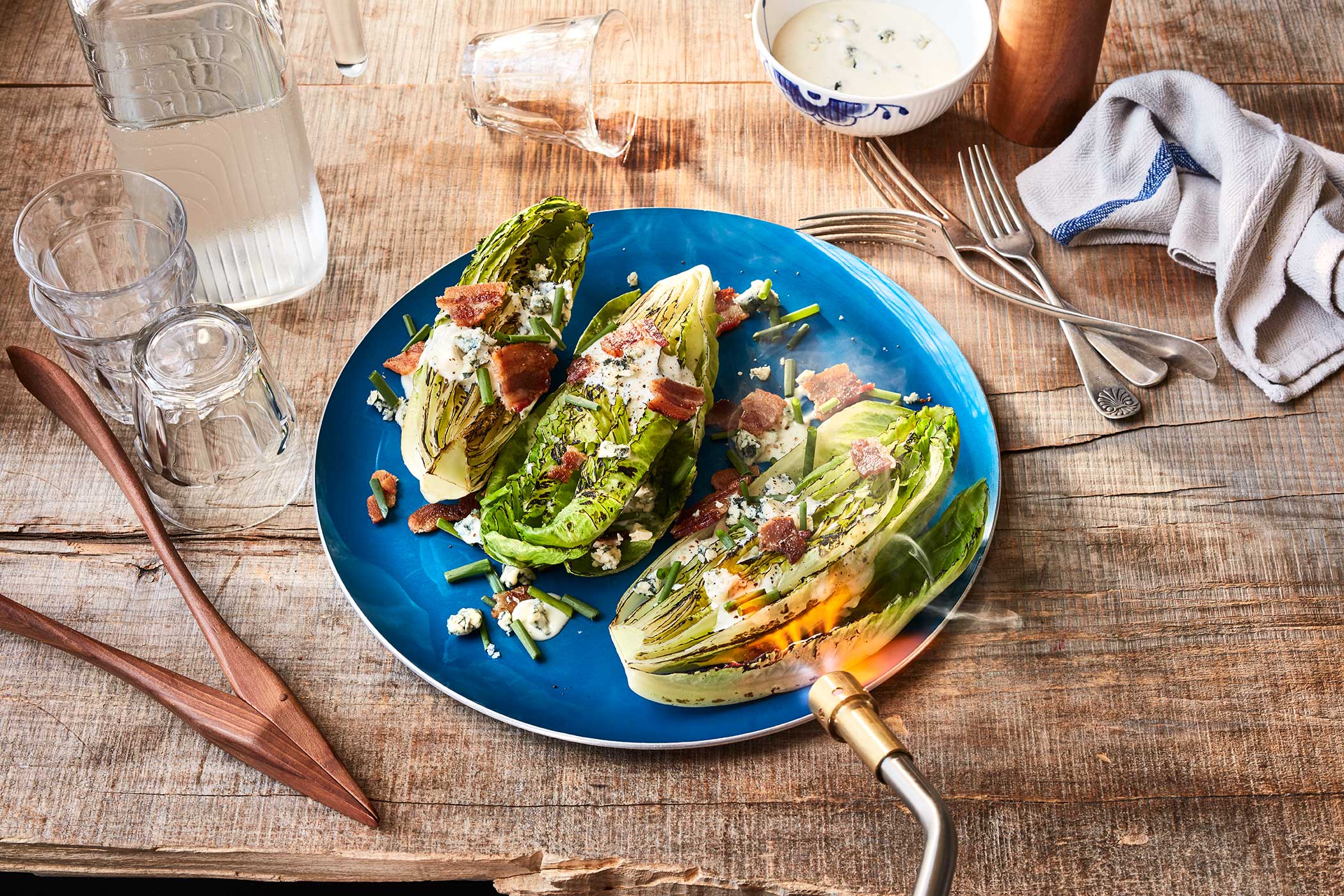 Charred Romaine Salad | BernzOmatic